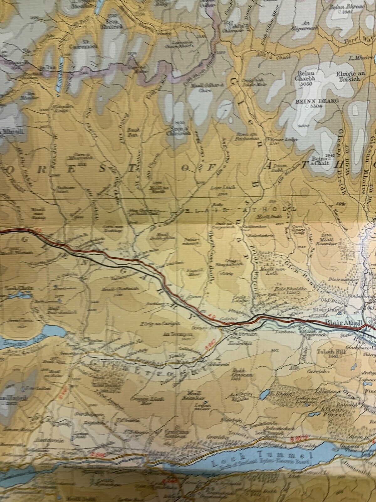 Grampians - Scotland Loch Ness Great Glen - No 51 Bartholomews Cloth Map 1965