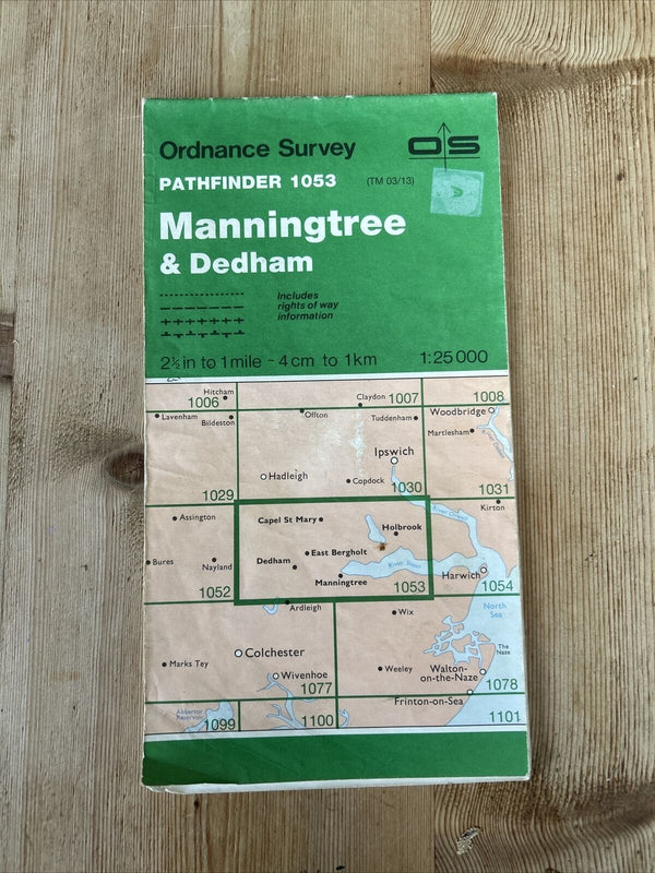 MANNINGTREE and DEDHAM Pathfinder 1053 Ordnance Survey 1:25000 1986 Alston Water