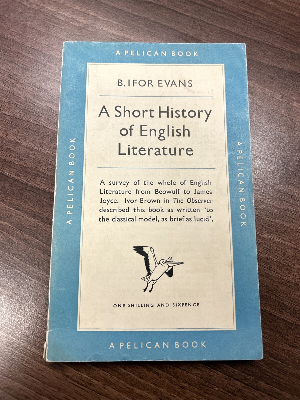 A SHORT HISTORY OF ENGLISH LITERATURE By B Ifor Evans Pelican Book 1950 No A72