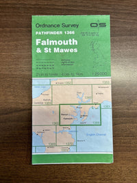 FALMOUTH & ST MAWES Pathfinder 1366 Ordnance Survey 1:25000 1990 Perranarworthal