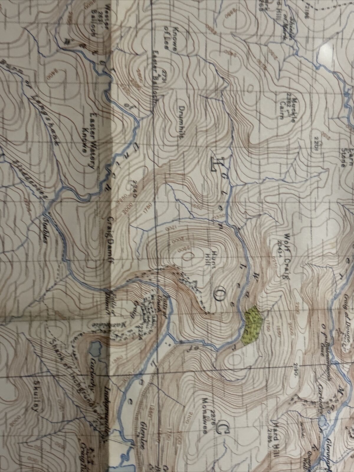 GLEN CLOVA & LOCHNAGAR Ordnance Survey One Inch Sheet 50 Popular Ed 1927