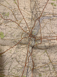 WINCHESTER Ordnance Survey Sixth Series Paper Map 1945 Sheet 168 Andover Bighton