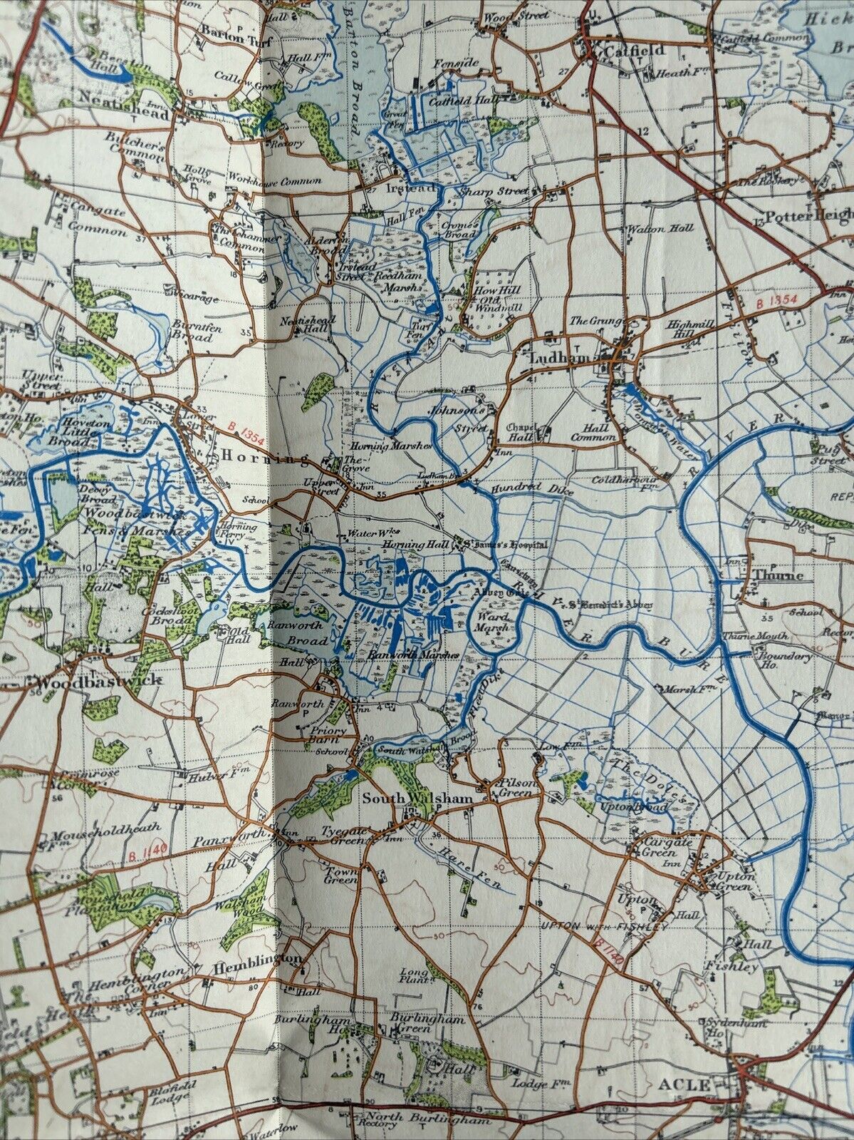 NORWICH Ordnance Survey One Inch Map 1945 Sixth Edition Sheet 126 Great Yarmouth