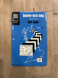 EAST ANGLIA 1966 Paper Ordnance Survey Quarter Inch Map Sheet 14 Kings Lynn