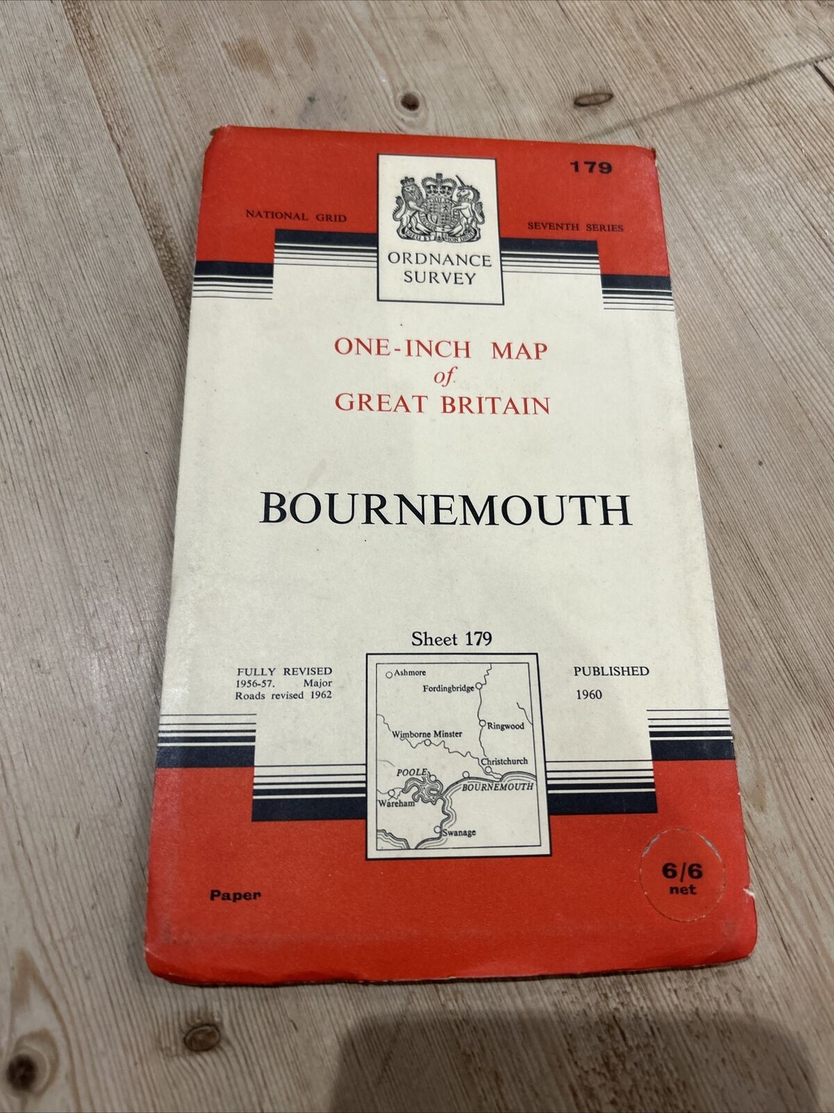 BOURNEMOUTH No 179 1960 Paper Seventh Series Ordnance Survey One Inch Map Poole