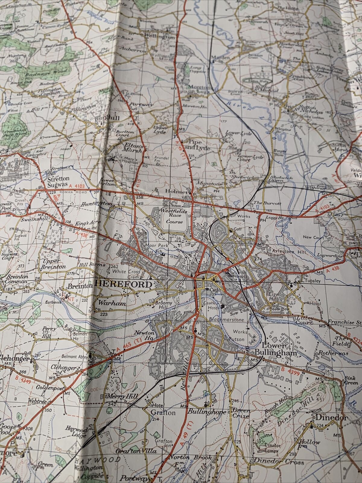 Hereford Monmouth River Wye - Ordnance Survey One Inch Map No 142 1967