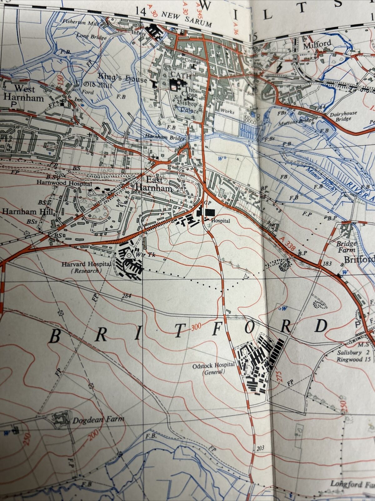 ALDERBURY Ordnance Survey 1:25,000 National Grid Sheet SU12 1958