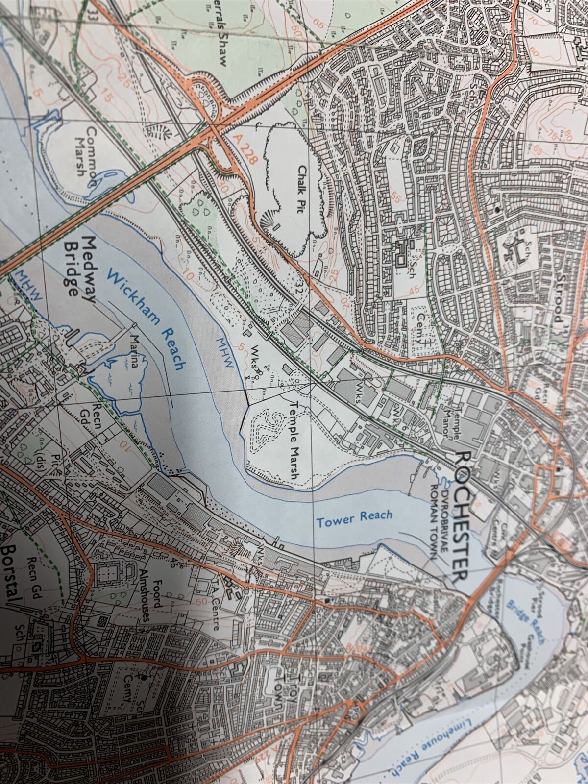 CHATHAM Pathfinder Ordnance Survey Sheet No 1193 1:25000 1989 Medway Rochester