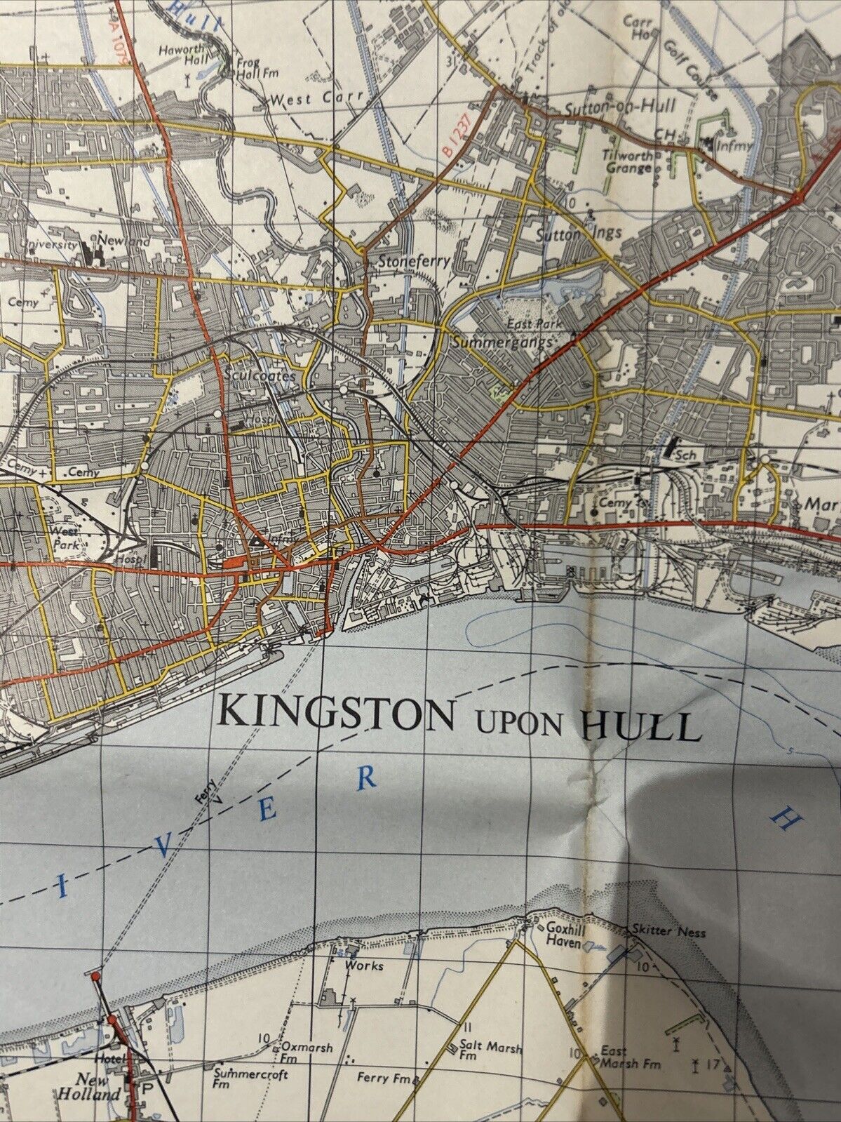 HULL Ordnance Survey One Inch Map Sheet 99 Reasonable Condition 1962 Hornsea