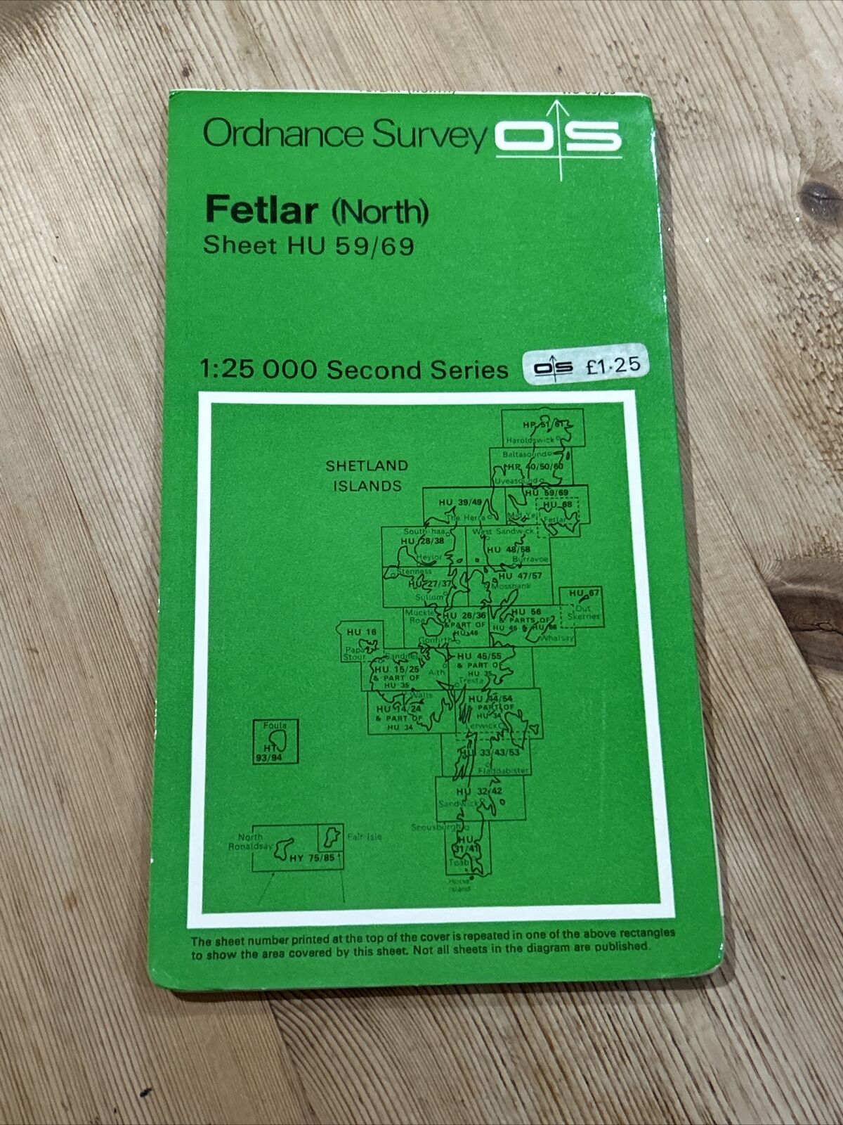 FETLAR NORTH Ordnance Survey Second Series 1:25,000 Map HU59/69 1976 Shetland