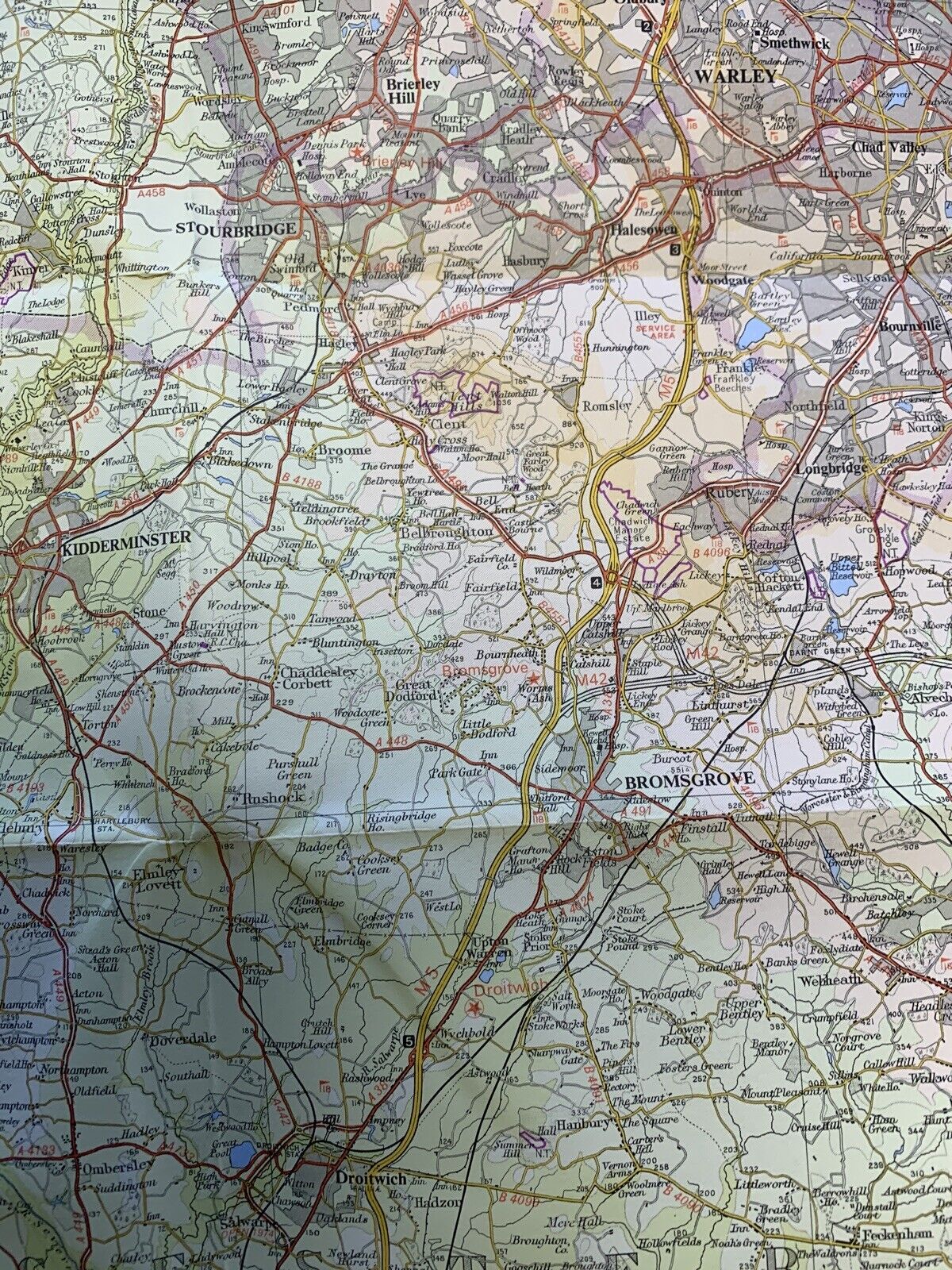 Vale Of Severn  - 1973 Bartholomews  Map No 18 Birmingham Worcester Ludlow