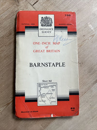 BARNSTAPLE Ordnance Survey Seventh Series Cloth One inch 1967 Sheet 163 Brayford