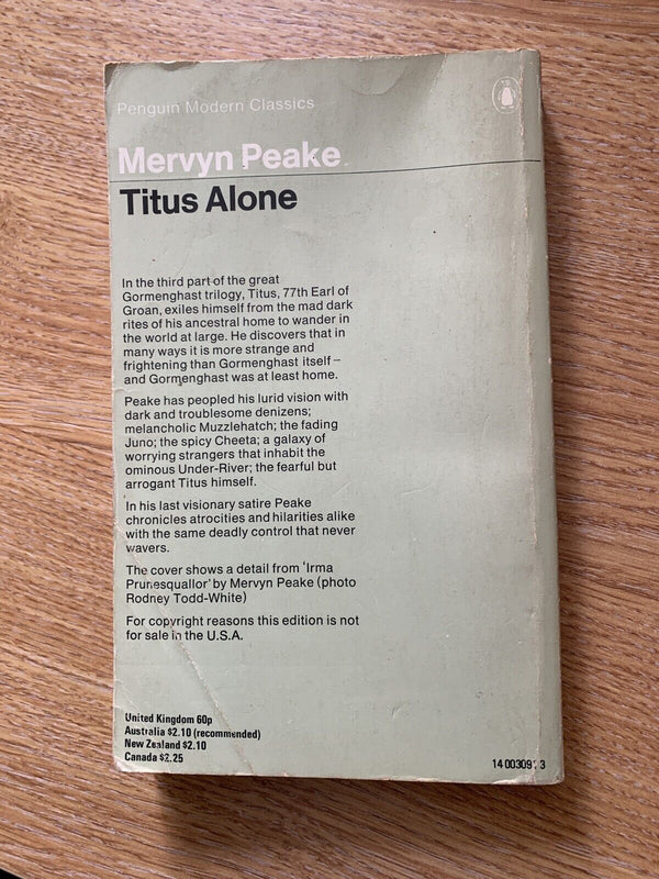 Titus Alone By Mervyn Peake - Penguin Modern Classics 1970 