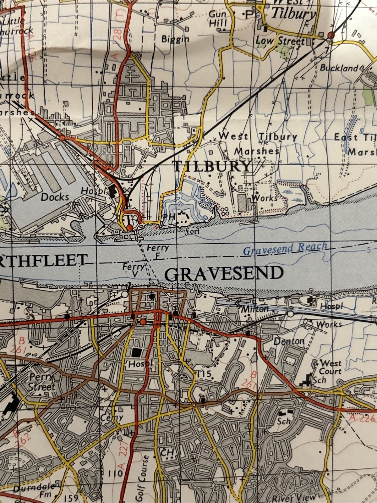 LONDON North East 1964 Seventh Series Ordnance Survey One Inch Map Tilbury