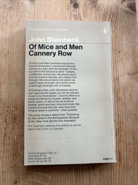 OF MICE AND MEN CANNERY ROW John Steinbeck - Penguin Modern Classics 1971