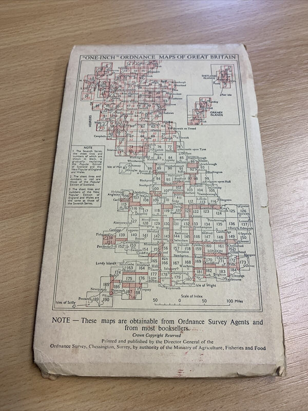 MINEHEAD Devon Ordnance Survey Cloth Map 1947 Sixth Series No 164