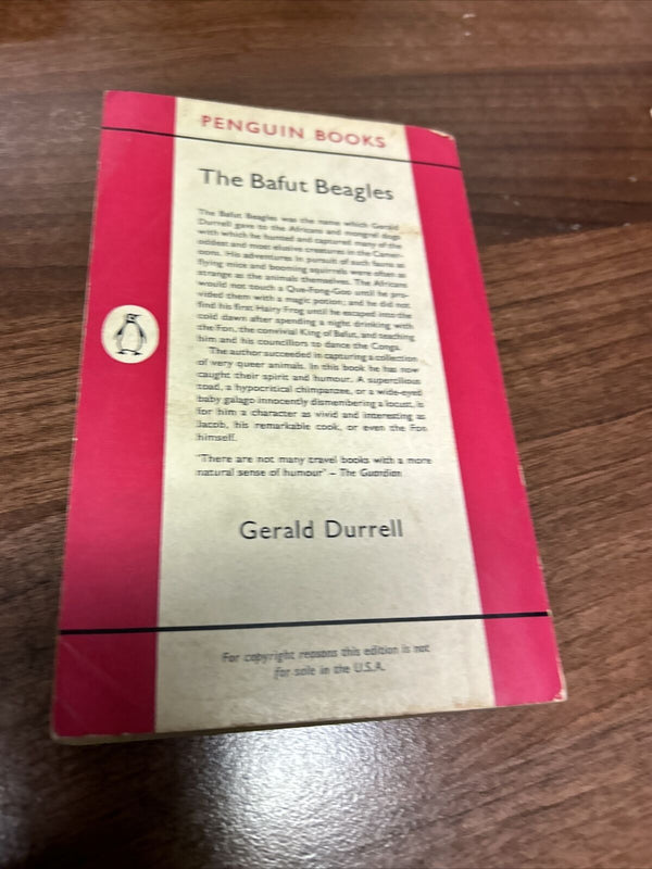 The BAFUT BEAGLES - Gerald Durrell - Penguin Books Pink Travel No 1266 1961