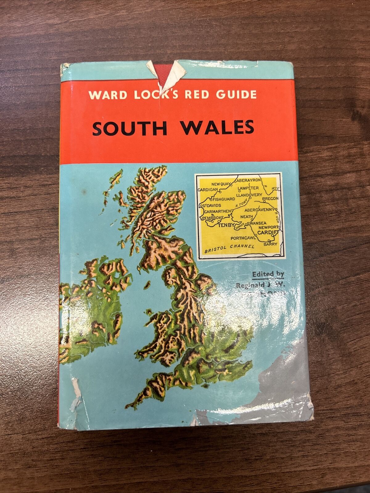 SOUTH WALES - Ward Locks Red Guide Hardback Dust Jacket Maps - Tenby Barry Neath