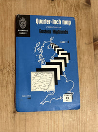 EASTERN HIGHLANDS 1962 Ordnance Survey Quarter Inch Map Sheet 5 Ness Ballater