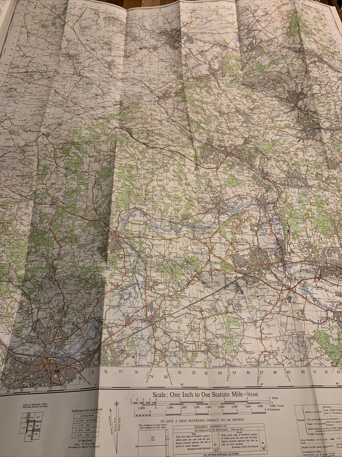 THE CHILTERNS Ordnance Survey One Inch Sheet 159 1968 Amersham Thame Wendover