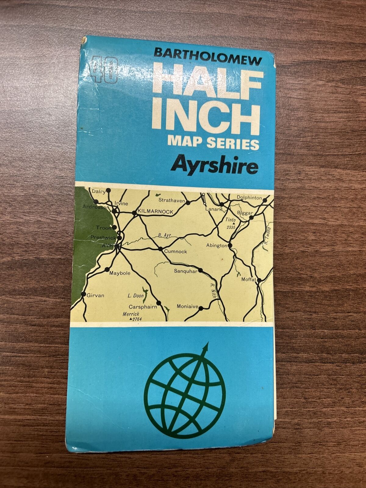 AYRSHIRE Bartholomew Half Inch Map 1972  Sheet 40 Kilmarnock Moffat