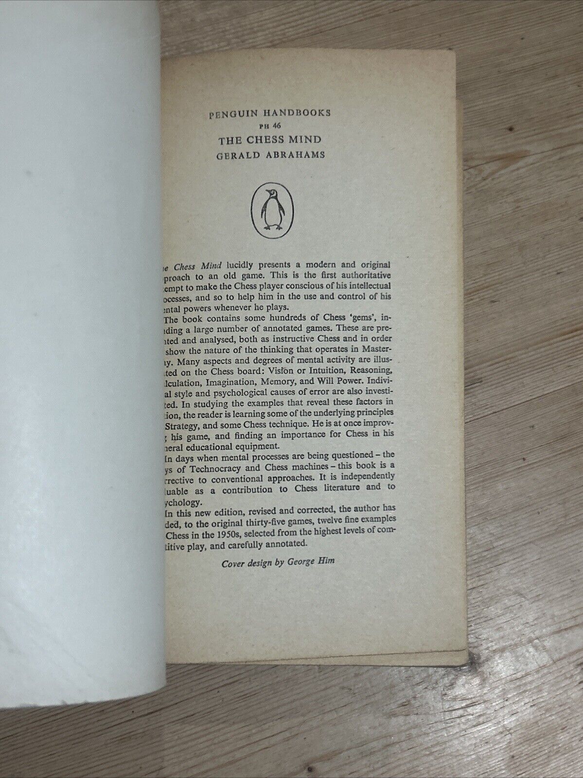 THE CHESS MIND Gerald Abrahams - Penguin Handbook 1960 No PH46 First Edition