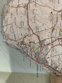 BRIGHTON & EASTBOURNE Ordnance Survey CLOTH 1 Inch Map 1920 Sheet 134 Contoured