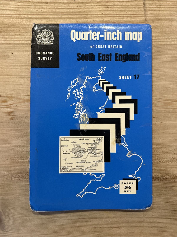 SOUTH EAST ENGLAND 1966 Ordnance Survey Paper Quarter Inch Map Sheet 17 London