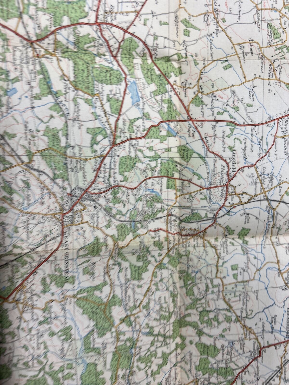 TUNBRIDGE WELLS Kent No 125 Ordnance Survey Popular One Inch Cloth Map 1920