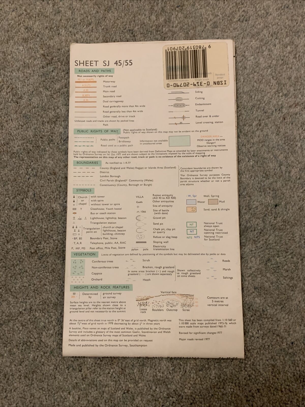 FARNDON HOLT & TATTENHALL Pathfinder Ordnance Survey Sheet SJ45/55 1:25000 1978