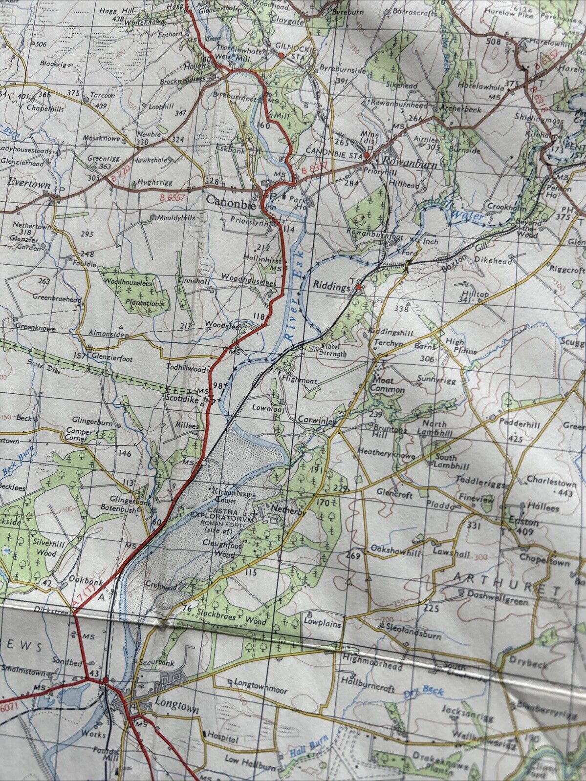 CARLISLE Ordnance Survey Seventh Series CLOTH One inch 1963 Sheet 76 Greenhead