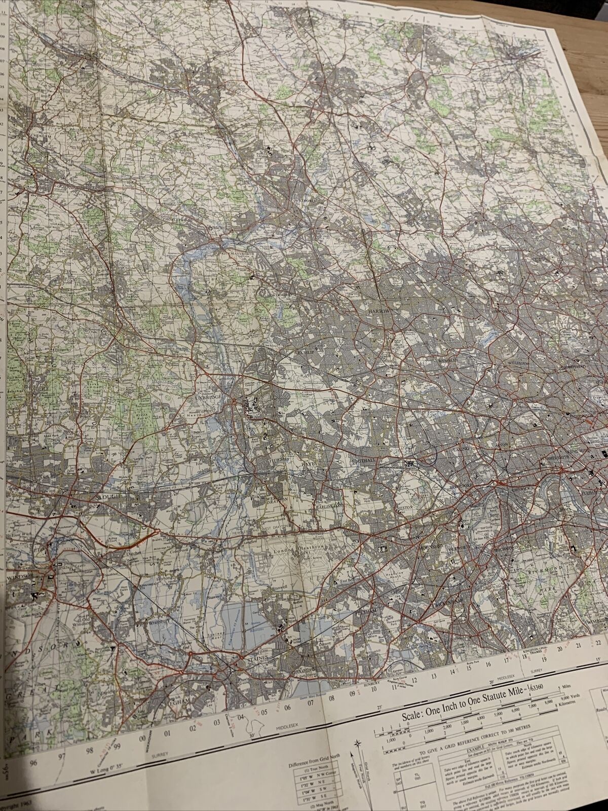 LONDON North West Ordnance Survey Map 7th Series No 160 1968 Harrow Staines