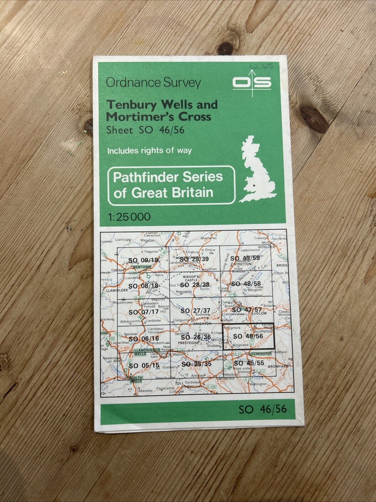 TENBURY WELLS MORTIMERS CROSS  Pathfinder Ordnance Survey SO 46/56 1:25000 1983