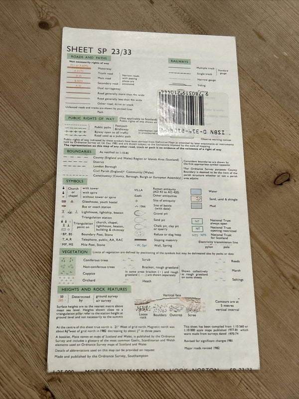 MORETON IN MARSH & HOOK NORTON Pathfinder Ordnance Survey SP23/33 1:25000 1983