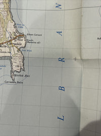 ISLE OF ARRAN Ordnance Survey Paper Map 1956 Sheet 66 Seventh Series Lochranza