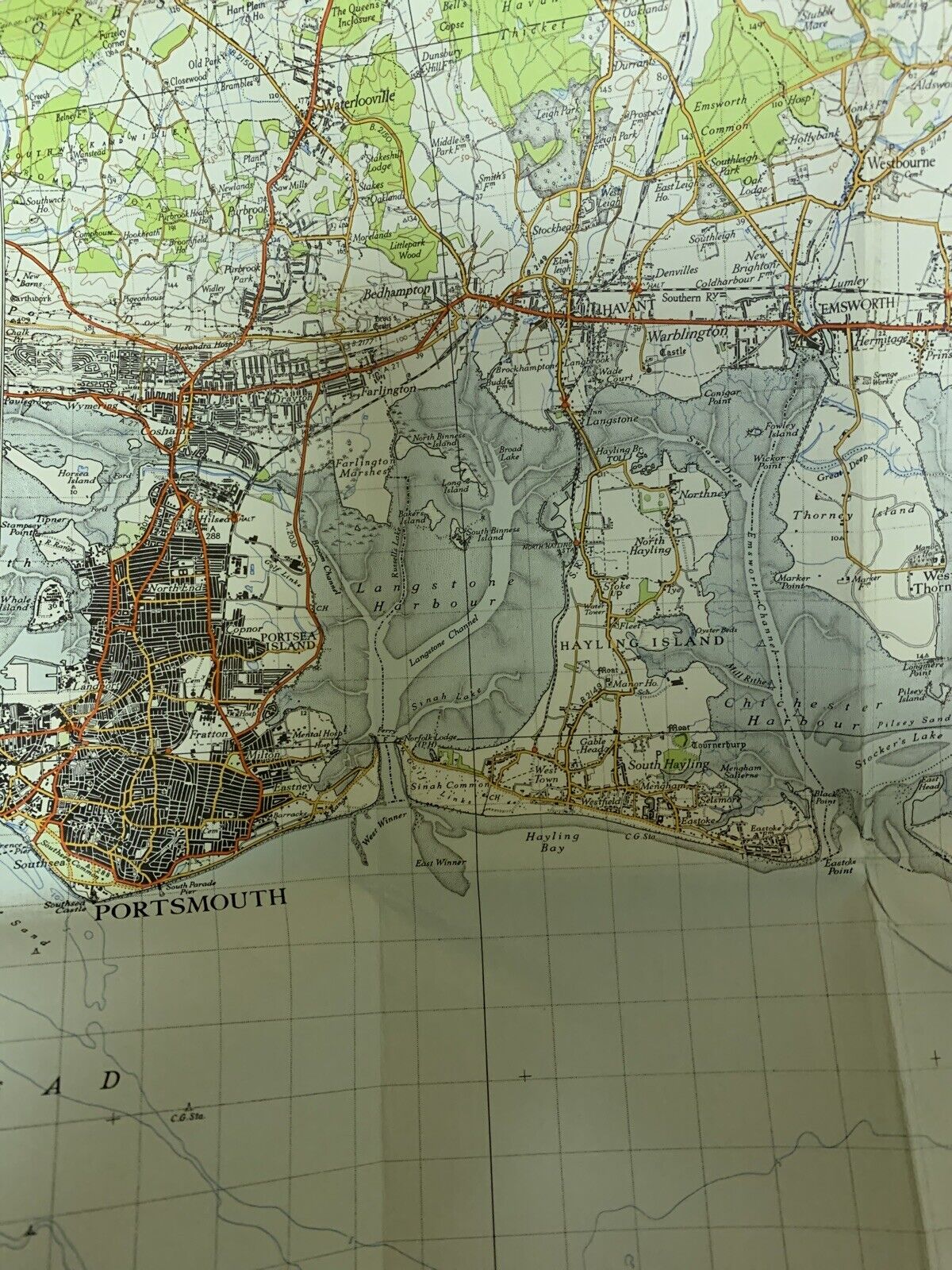 Chichester Ordnance Survey One Inch Sheet 181 1947 CLOTH Portsmouth Bognor Reg