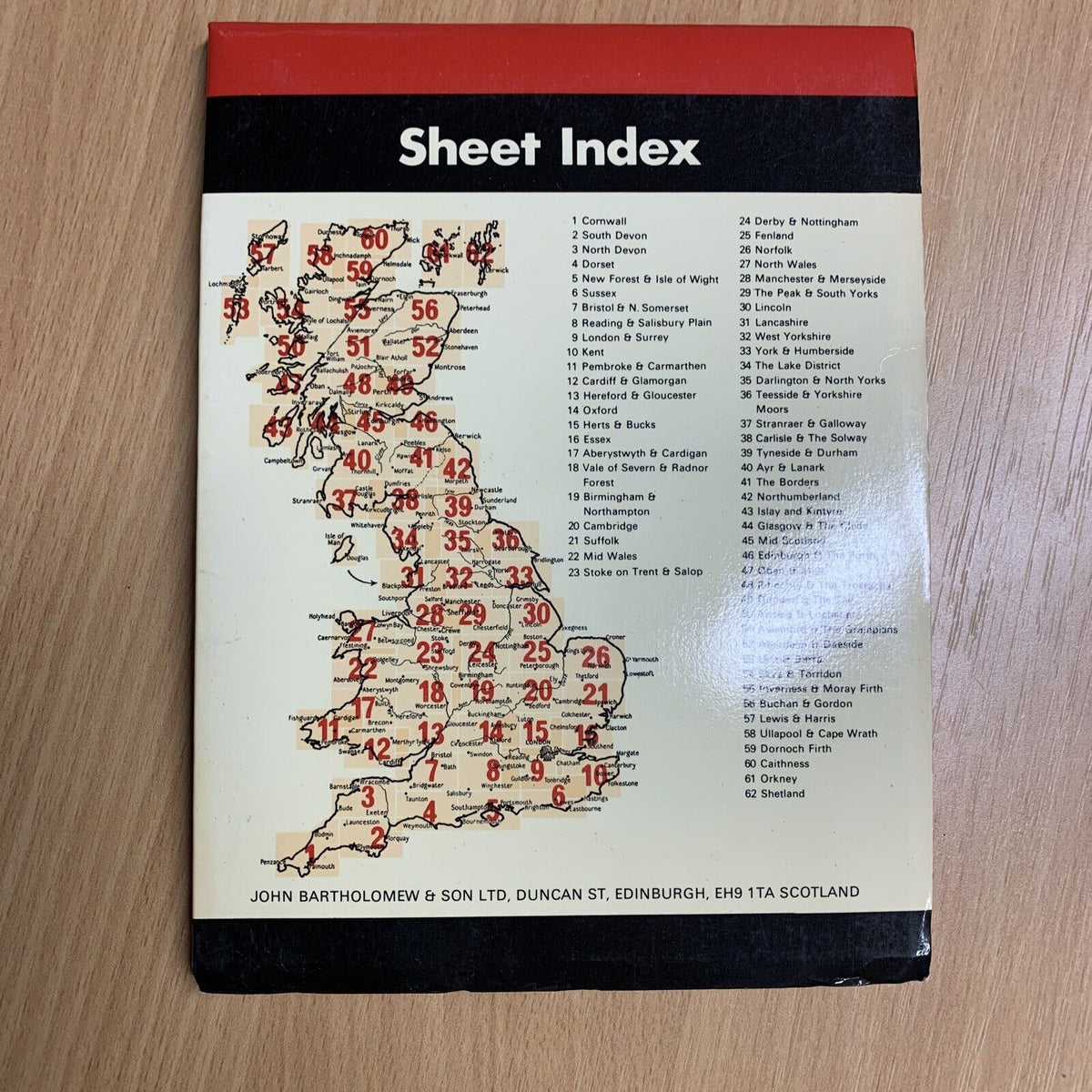 GLASGOW & THE CLYDE - Bartholomew National Map Series No 44 - 1977