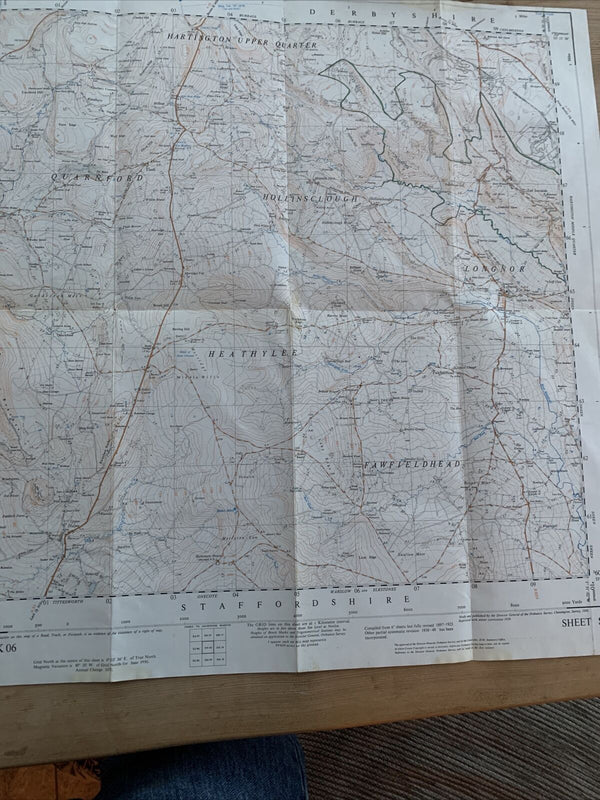 LONGNOR Ordnance Survey 1:25000 First Series 1950 SK06 Upper Hulme