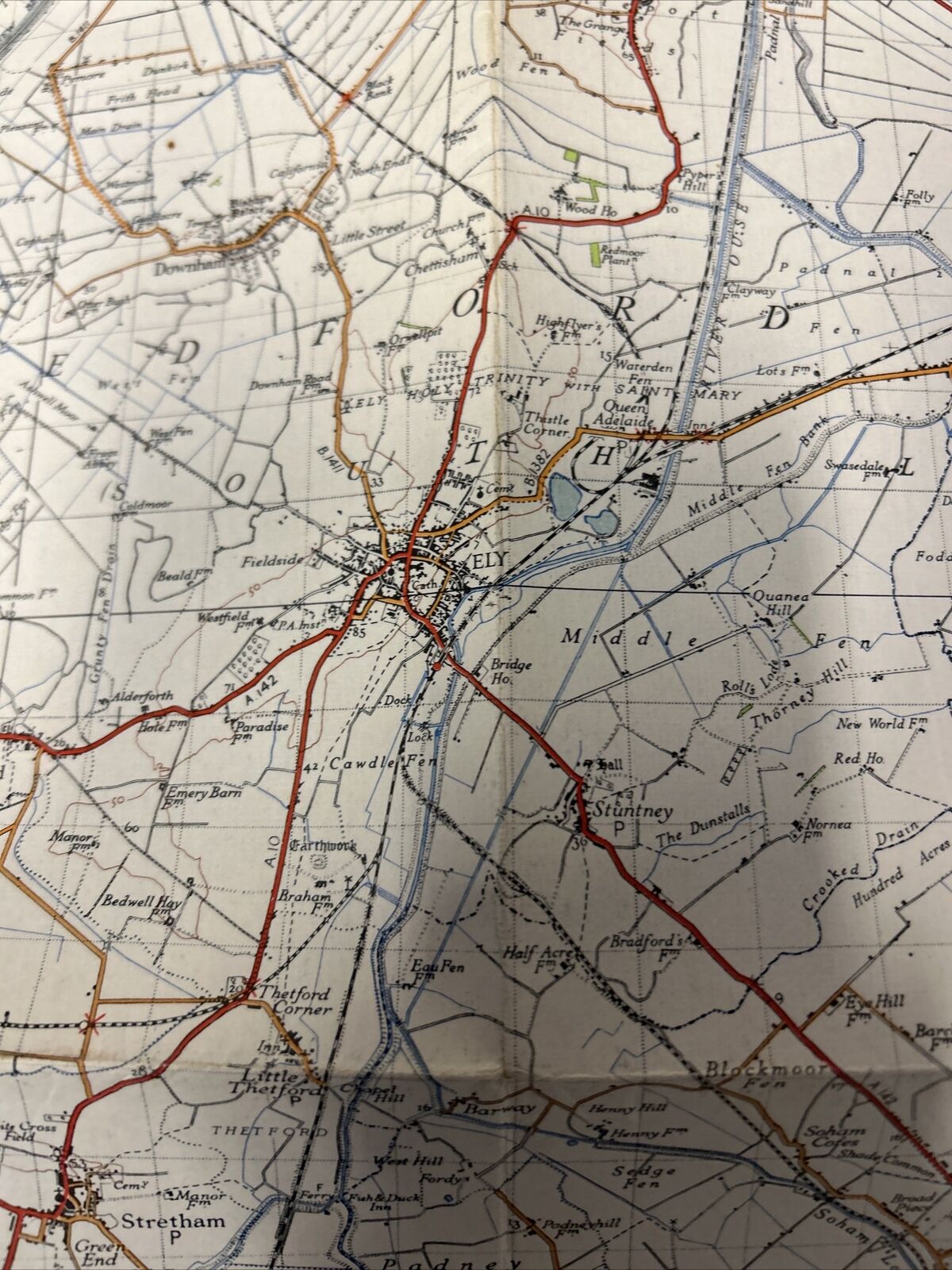 CAMBRIDGE & ELY Cloth Ordnance Survey Sixth Series One inch 1946 Sheet 135