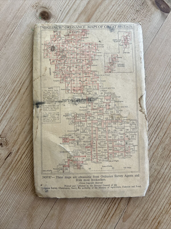 BIRMINGHAM Ordnance Survey Seventh Series CLOTH One inch 1953 Sheet 131