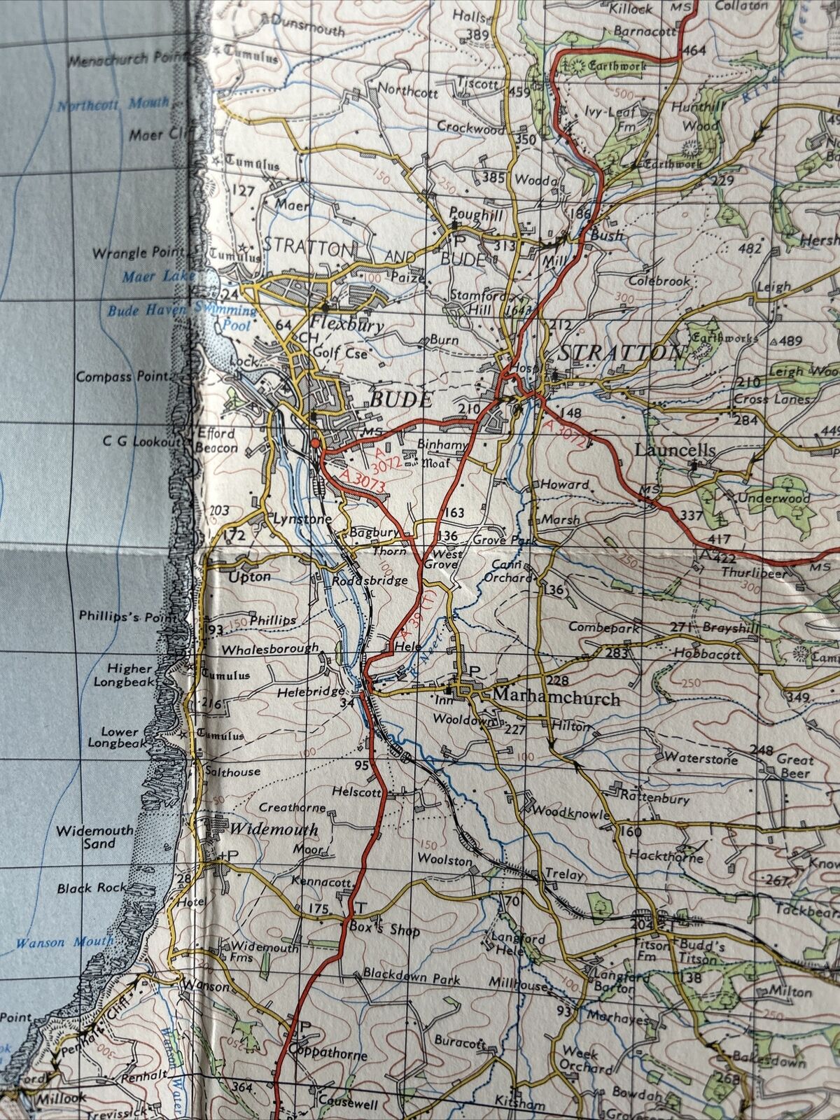 BUDE Ordnance Survey Seventh Series Cloth One inch 1961 Sheet 174 Boscastle