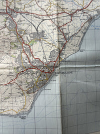 EASTBOURNE Ordnance Survey CLOTH Seventh Series Map 1 Inch 1960 Sheet 183 Battle