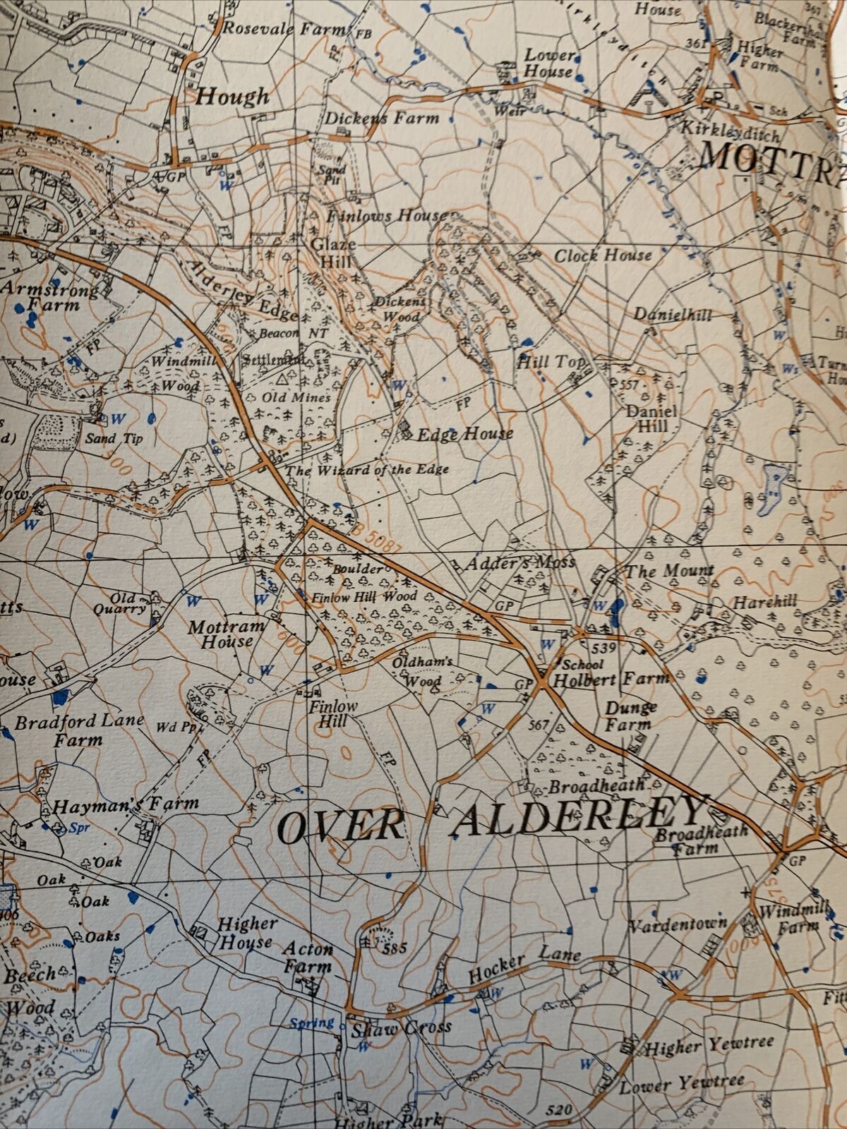 ALDERLEY EDGE Ordnance Survey Sheet SJ76 Map 1:25,000 First Series 1960 Cheshire