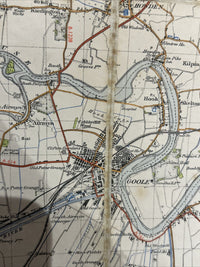 YORK Ordnance Survey Cloth One Inch Map 1947 Sixth Edition Sheet 97 Dissected