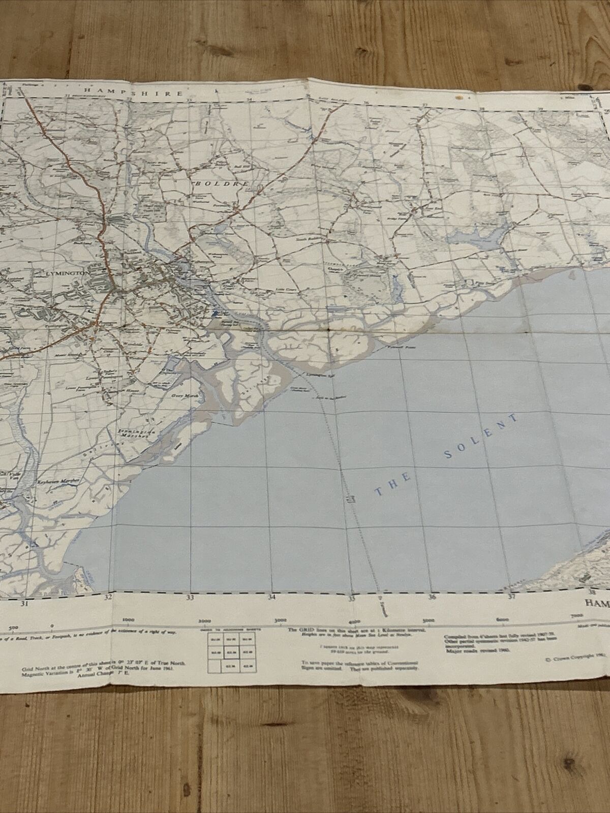 LYMINGTON Ordnance Survey Sheet SZ39 Map 1:25000 First Series 1961 Keyhaven