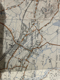 WEYBRIDGE Chertsey Ordnance Survey CLOTH Sheet 51/06 1:25000 1948 Byfleet