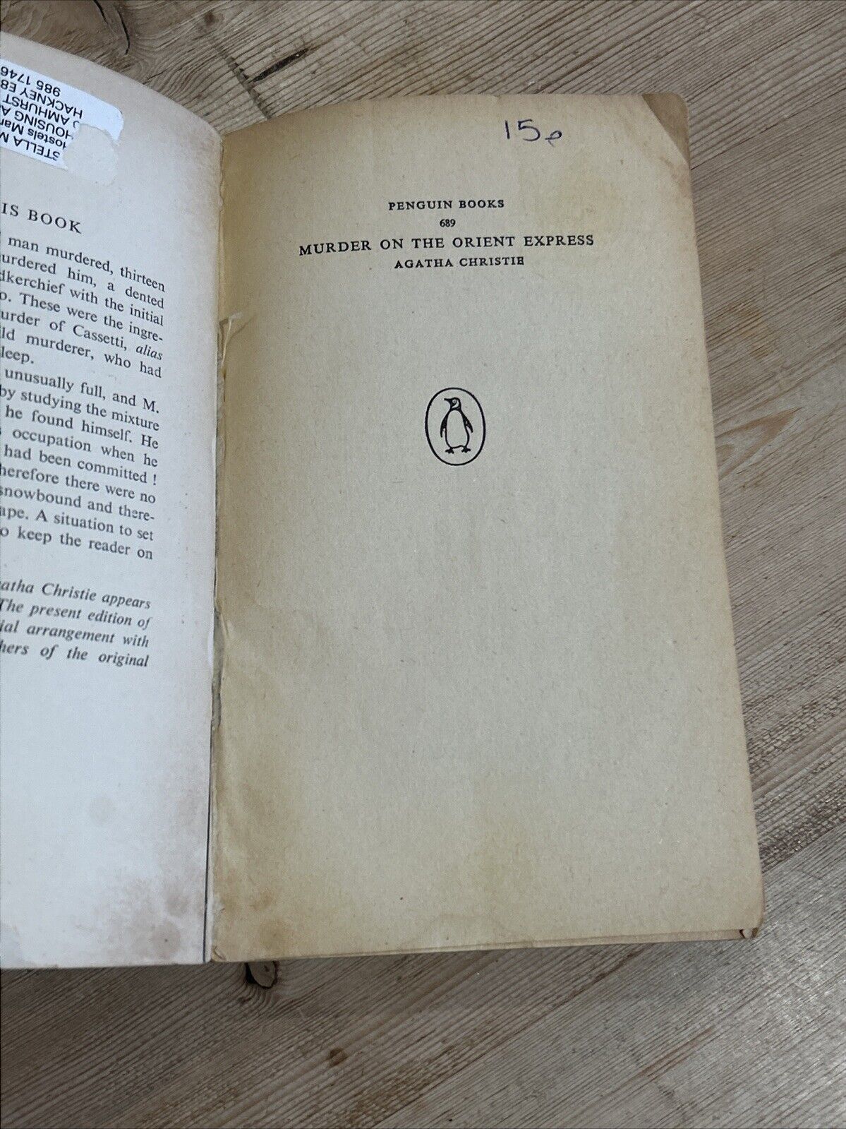 MURDER ON THE ORIENT EXPRESS Agatha Christie Penguin Paperback 1952 No 689