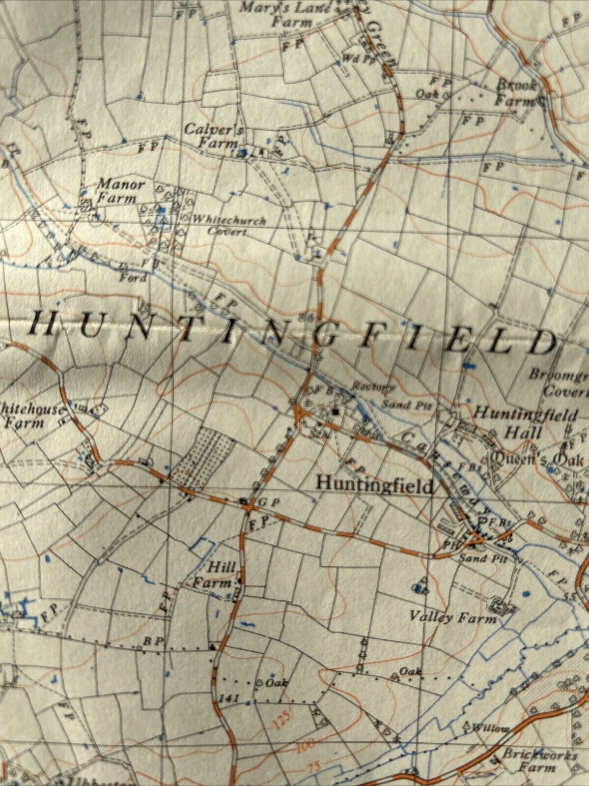 HALESWORTH Ordnance Survey First Series Sheet TM37 1:25,000 1956 Linstead Parva
