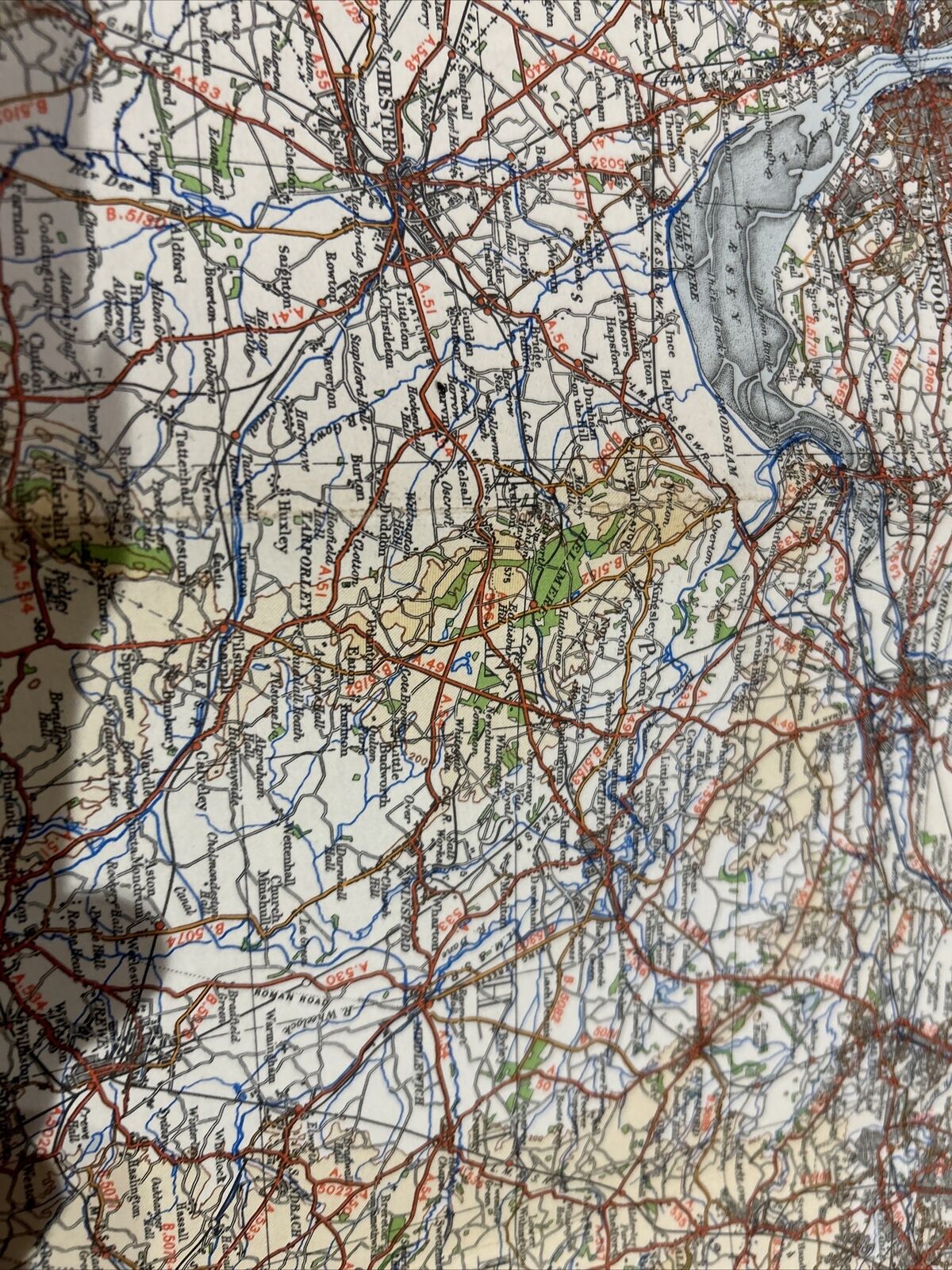 NORTH WALES & MANCHESTER 1946  Ordnance Survey CLOTH Sheet 4 Quarter Inch Map