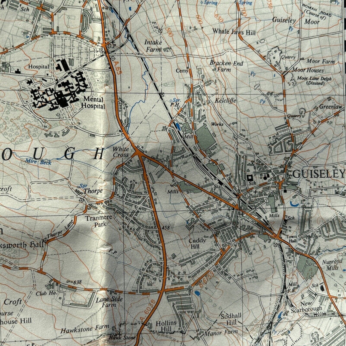 ILKLEY GUISELEY Ordnance Survey Sheet SE14 Map 1:25000 First Series 1952 Menston